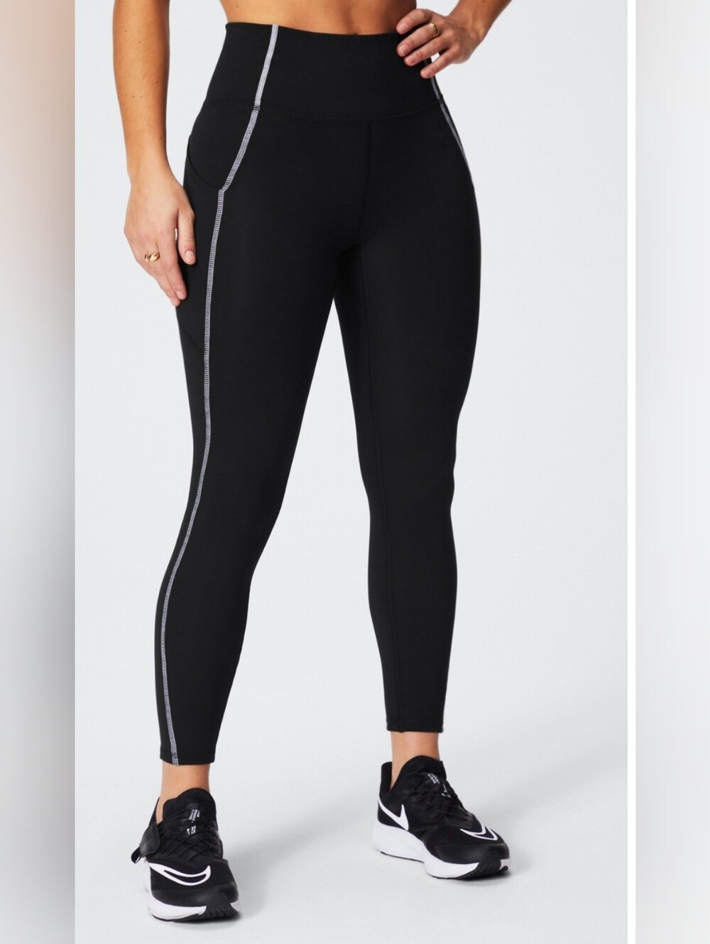 Fabletics Oasis PureLuxe High-Waisted 7/8 Legging Small Black/White